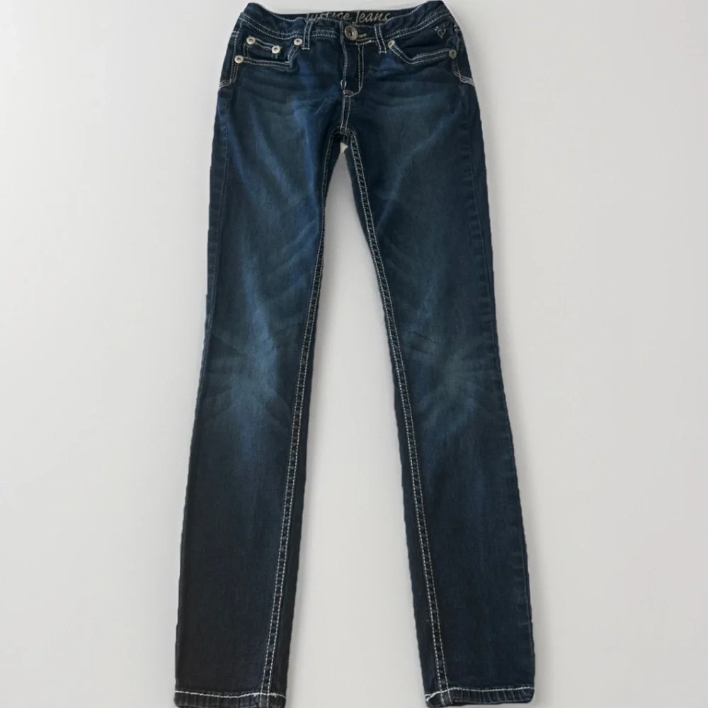 Justice Jeans‎ Kids Simply Low Y2K Skinny Jeans Western Cowgirl Size 12S Girls